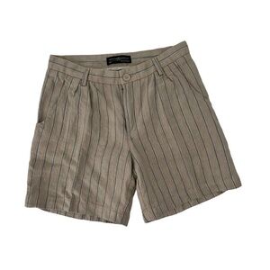 Peruvian Connection Brown & Gray Prescott Striped Shorts‎
